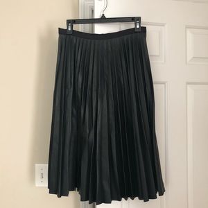 Topshop faux leather pleated skirt